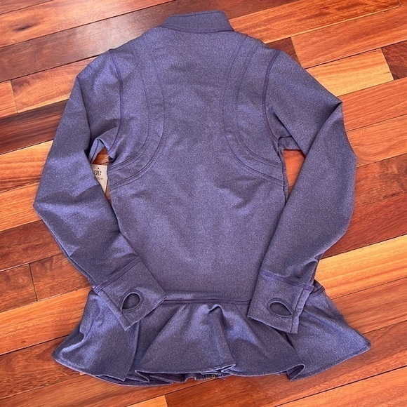 ๐ธ New Albion Zip Up Sweater Jacket Peplum Purple Small - Picture 5 of 6